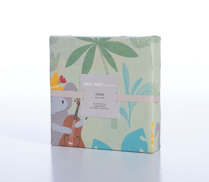ΠΑΙΔΙΚΑ ΣΕΤ ΣΕΝΤΟΝΙΑ ΜΟΝΑ JUNGLE MUSIC 170X260 NEF-NEF HOMEWARE, 100% BAMBAKI - Image 5