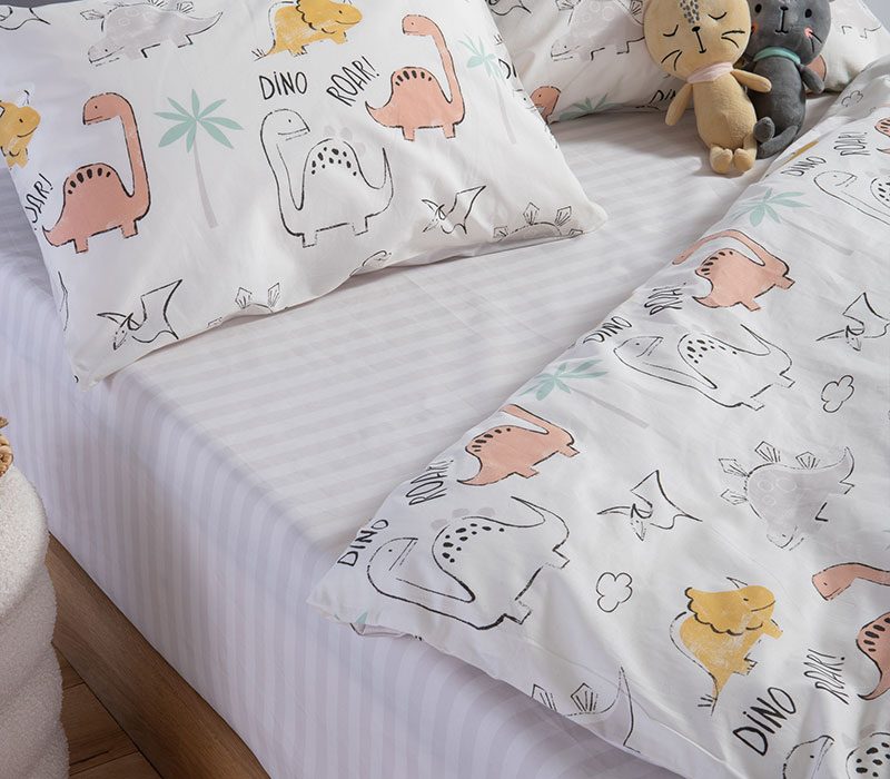 ΠΑΙΔΙΚΑ ΣΕΤ ΣΕΝΤΟΝΙΑ ΜΟΝΑ DINOSAUR ART 170X260 NEF-NEF HOMEWARE, 100% BAMBAKI - Image 2