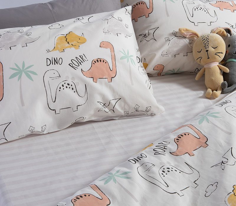 ΠΑΙΔΙΚΑ ΣΕΤ ΣΕΝΤΟΝΙΑ ΜΟΝΑ DINOSAUR ART 170X260 NEF-NEF HOMEWARE, 100% BAMBAKI - Image 3