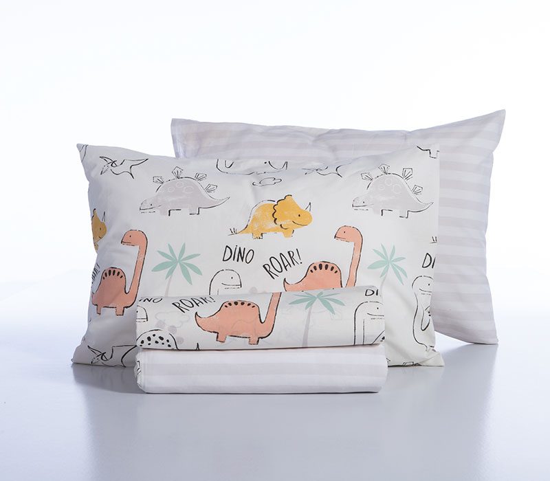 ΠΑΙΔΙΚΑ ΣΕΤ ΣΕΝΤΟΝΙΑ ΜΟΝΑ DINOSAUR ART 170X260 NEF-NEF HOMEWARE, 100% BAMBAKI - Image 4