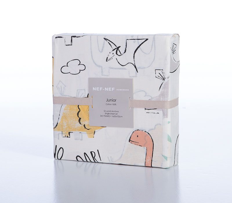 ΠΑΙΔΙΚΑ ΣΕΤ ΣΕΝΤΟΝΙΑ ΜΟΝΑ DINOSAUR ART 170X260 NEF-NEF HOMEWARE, 100% BAMBAKI - Image 5
