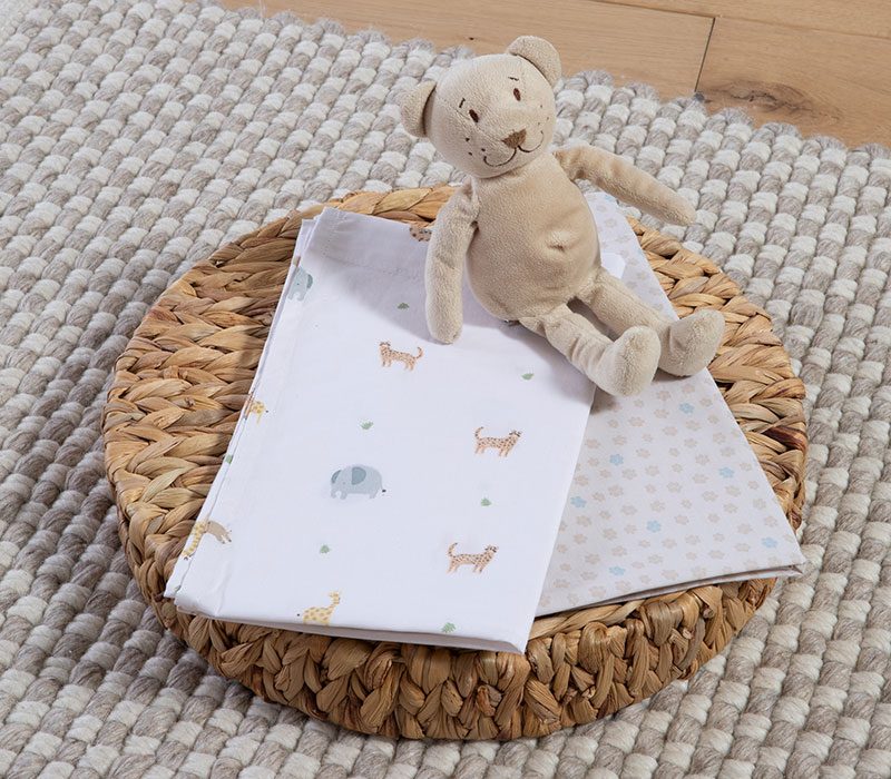 ΒΡΕΦΙΚΑ ΣΕΤ ΣΕΝΤΟΝΙΑ ΛΙΚΝΟΥ 2ΤΜΧ JUNGLE IN MOTION  NEF-NEF HOMEWARE, 100% ΒΑΜΒΑΚΙ