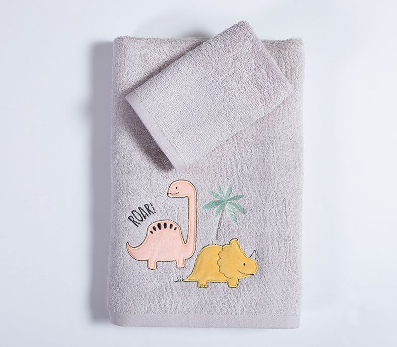 ΠΑΙΔΙΚΕΣ ΠΕΤΣΕΤΕΣ ΣΕΤ 2TMX DINOSAUR ART NEF-NEF HOMEWARE, 100% ΒΑΜΒΑΚΙ - Image 2