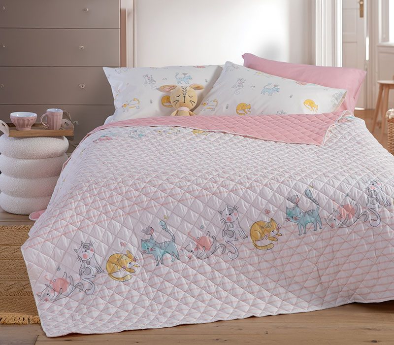 ΠΑΙΔΙΚΟ ΚΟΥΒΕΡΛΙ ΜΟΝΟ CAT LIFE 180X240 NEF-NEF HOMEWARE, ΥΦΑΣΜΑ:100%ΜIΚΡ-ΕΣΩΤ:100%ΠΟΛ