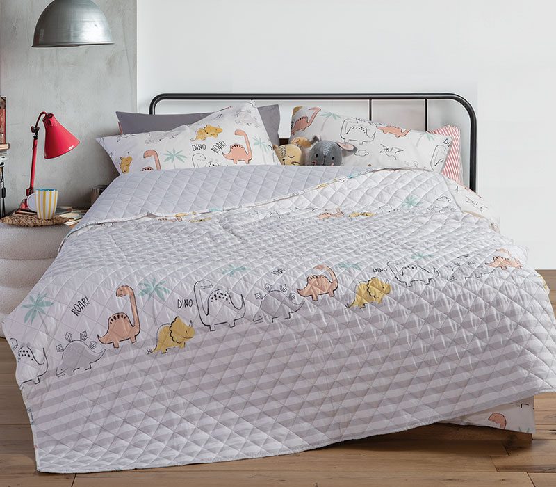 ΠΑΙΔΙΚΟ ΚΟΥΒΕΡΛΙ ΜΟΝΟ DINOSAUR ART 180X240 NEF-NEF HOMEWARE, ΥΦΑΣΜΑ:100%ΜIΚΡ-ΕΣΩΤ:100%ΠΟΛ