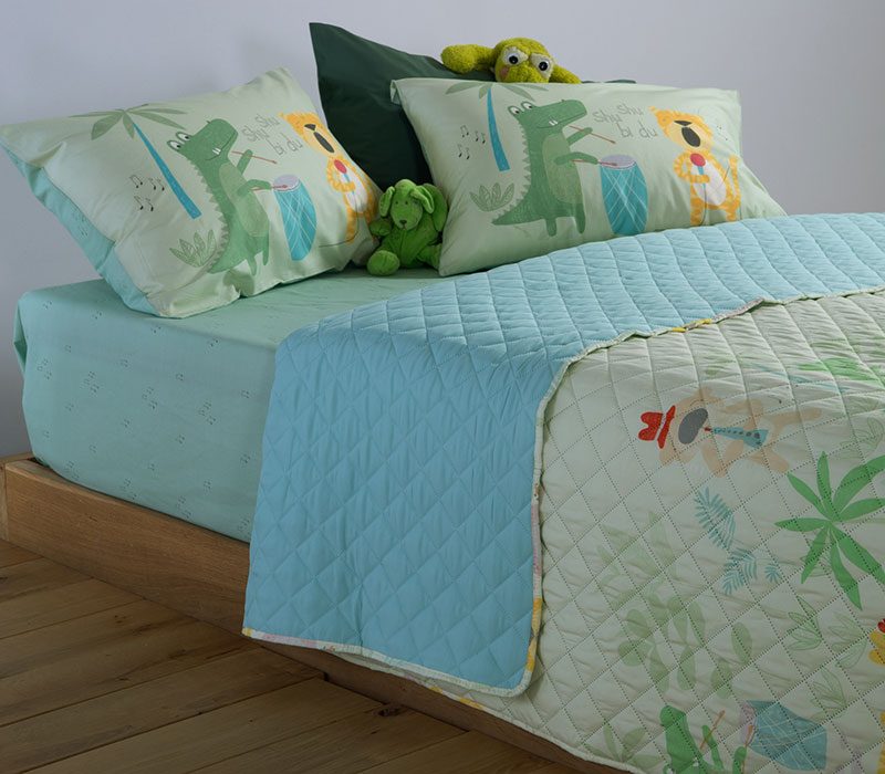 ΠΑΙΔΙΚΟ ΚΟΥΒΕΡΛΙ ΜΟΝΟ JUNGLE MUSIC 180X240 NEF-NEF HOMEWARE, ΥΦΑΣΜΑ:100%ΜIΚΡ-ΕΣΩΤ:100%ΠΟΛ - Image 2