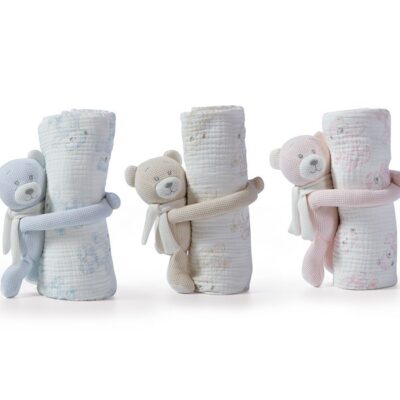 ΚΟΥΒΕΡΤΑΚΙ ΜΕ ΑΡΚΟΥΔΑΚΙ TEDDY 75X100 NEF-NEF HOMEWARE, 100% BAMBAKI