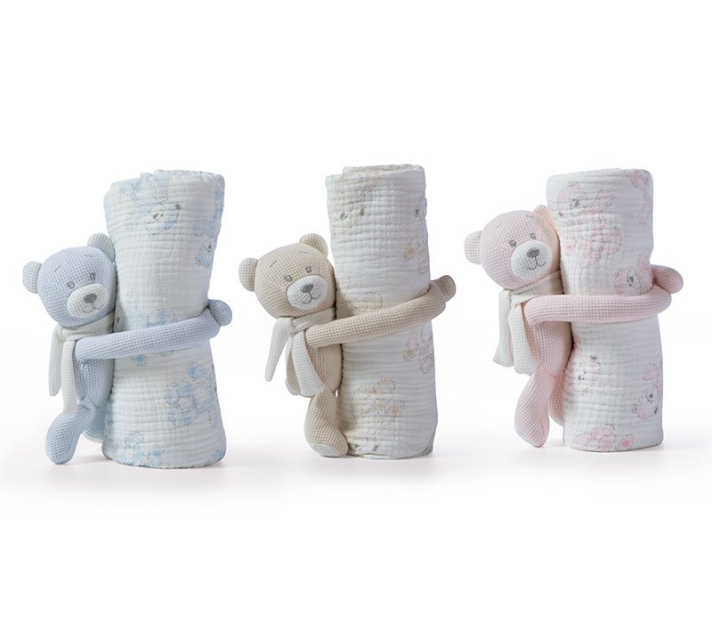 ΚΟΥΒΕΡΤΑΚΙ ΜΕ ΑΡΚΟΥΔΑΚΙ TEDDY 75X100 NEF-NEF HOMEWARE, 100% BAMBAKI