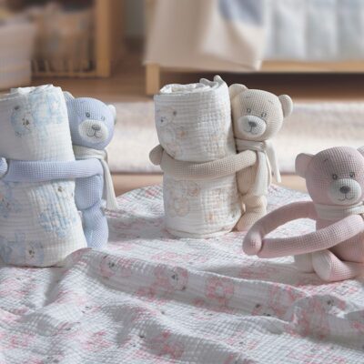 ΚΟΥΒΕΡΤΑΚΙ ΜΕ ΑΡΚΟΥΔΑΚΙ TEDDY 75X100 NEF-NEF HOMEWARE, 100% BAMBAKI - Image 2