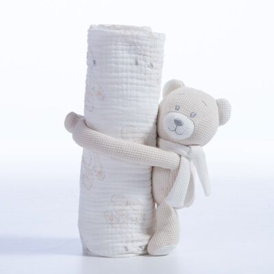 ΚΟΥΒΕΡΤΑΚΙ ΜΕ ΑΡΚΟΥΔΑΚΙ TEDDY 75X100 NEF-NEF HOMEWARE, 100% BAMBAKI - Image 4