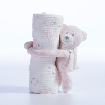 ΚΟΥΒΕΡΤΑΚΙ ΜΕ ΑΡΚΟΥΔΑΚΙ TEDDY 75X100 NEF-NEF HOMEWARE, 100% BAMBAKI - Image 6