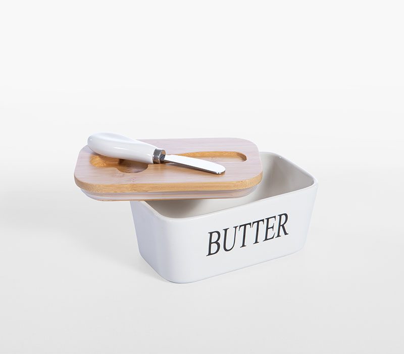 ΔΟΧΕΙΟ ΒΟΥΤΥΡΟΥ ΜΕ ΜΑΧΑΙΡΙ ΚΑΙ ΚΑΠΑΚΙ BRICK NEF-NEF HOMEWARE, ΚΕΡΑΜ-BAMBOO - Image 5