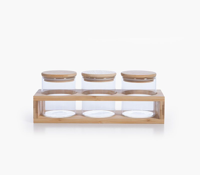 ΒΑΖΟ ΜΕ ΚΑΠΑΚΙ 3 ΤΜΧ FONTEN 8X9,2-10,3 NEF-NEF HOMEWARE, ΓΥΑΛΙ-BAMBOO