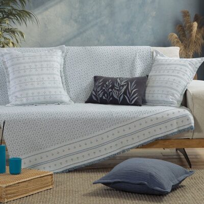 ΡΙΧΤΑΡΙ ΤΡΙΘΕΣΙΟΥ ΚΑΝΑΠΕ ISHMAR BLUE 170X300 NEF-NEF HOMEWARE, 50% BAMB-50% ΠΟΛ