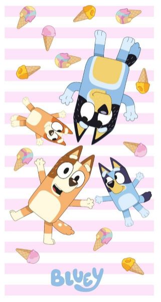 BBC Studios Πετσέτα Θαλάσσης Quick Dry BBC Studios Bluey 203 70X140 White-Pink 100% Microfiber