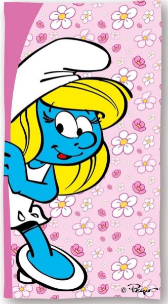 Peyo Πετσέτα Θαλάσσης Quick Dry Peyo Smurfs 820 70X140 Baby Pink 100% Microfiber