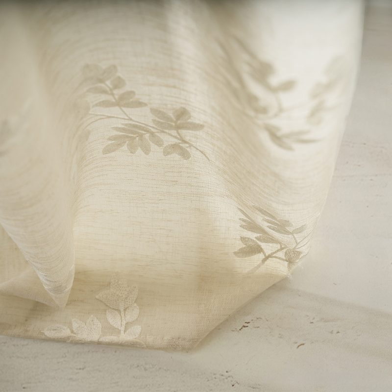 Κουρτίνα με τρουκς 140x295cm GOFIS HOME  Leaf Beige AW24 532/06 - Image 2