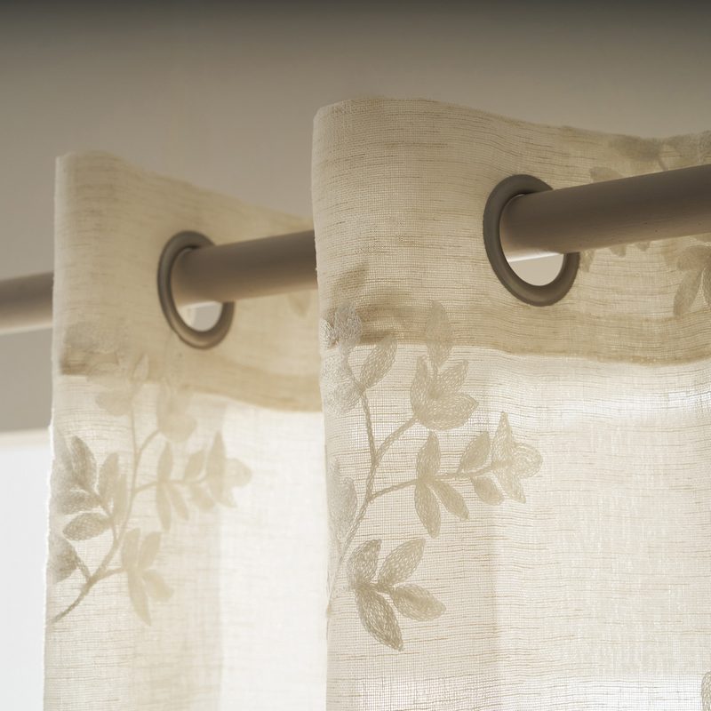 Κουρτίνα με τρουκς 140x295cm GOFIS HOME  Leaf Beige AW24 532/06 - Image 3