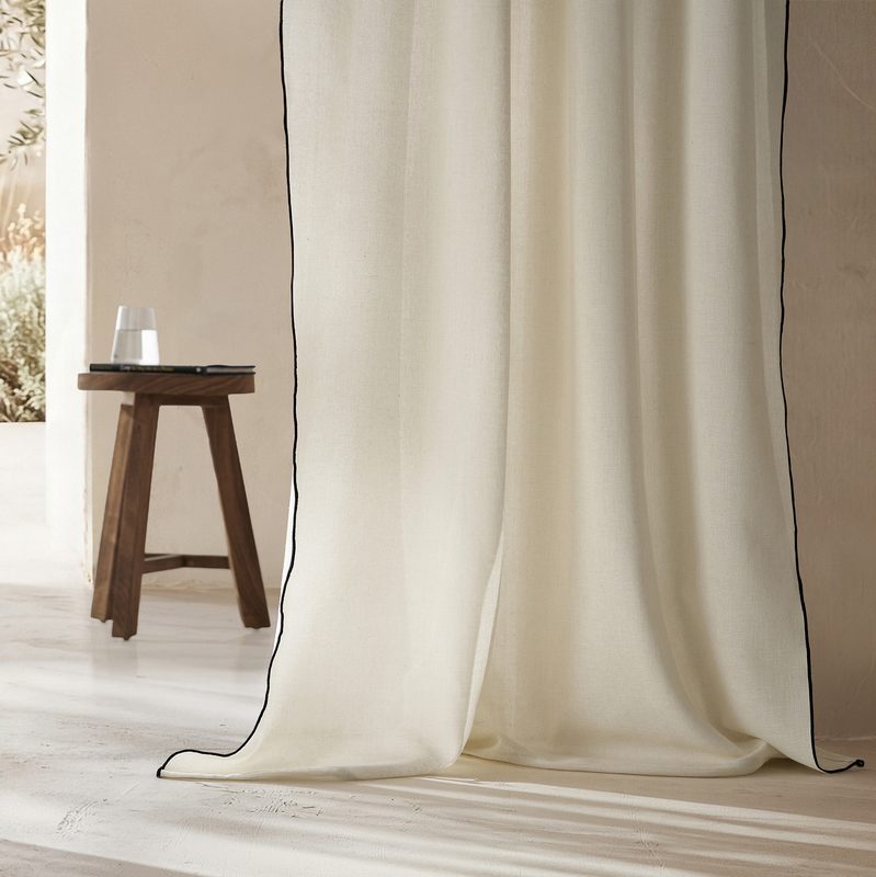 Κουρτίνα με σιρίτι 140x280cm GOFIS HOME  Nedda Black 614 - Image 2