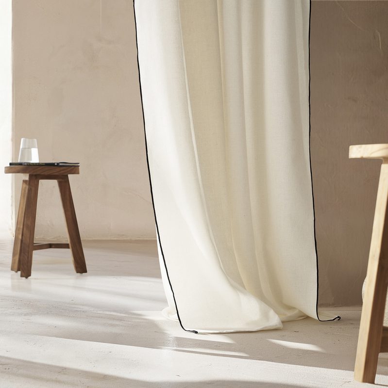 Κουρτίνα με σιρίτι 140x280cm GOFIS HOME  Nedda Black 614 - Image 5