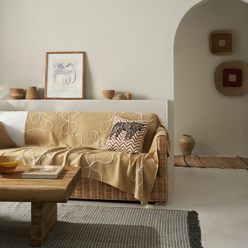 Ριχτάρι διακόσμησης 140x180cm GOFIS HOME  Elowen Warm Beige 505