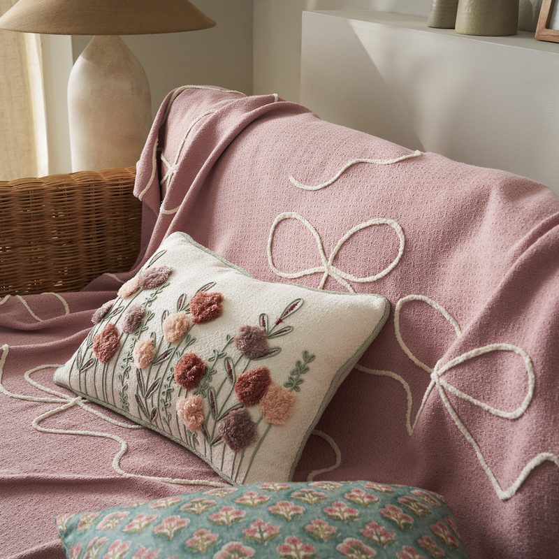 Ριχτάρι διακόσμησης 140x180cm GOFIS HOME  Elowen Magnolia Rose 505 - Image 3