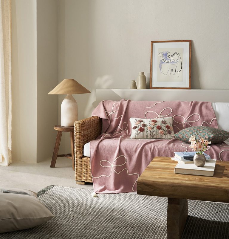 Ριχτάρι διακόσμησης 140x180cm GOFIS HOME  Elowen Magnolia Rose 505 - Image 6