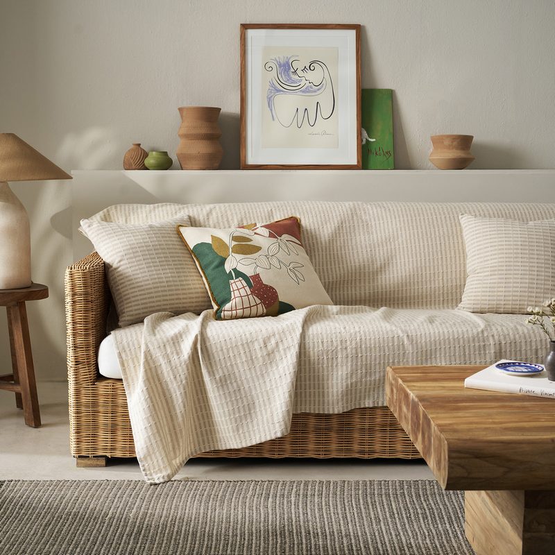 Ριχτάρι Πολυθρόνας 180x180cm GOFIS HOME  Elysia Hemp Beige 531/06