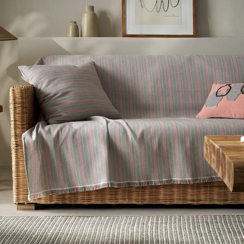 Ριχτάρι Διθέσιου 180x250cm GOFIS HOME  Nymeria Pink Stripe 574/17
