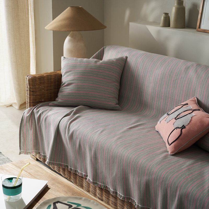 Ριχτάρι Τετραθέσιου 180x350cm GOFIS HOME  Nymeria Pink Stripe 574/17 - Image 3
