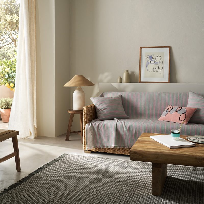 Ριχτάρι Τετραθέσιου 180x350cm GOFIS HOME  Nymeria Pink Stripe 574/17 - Image 5