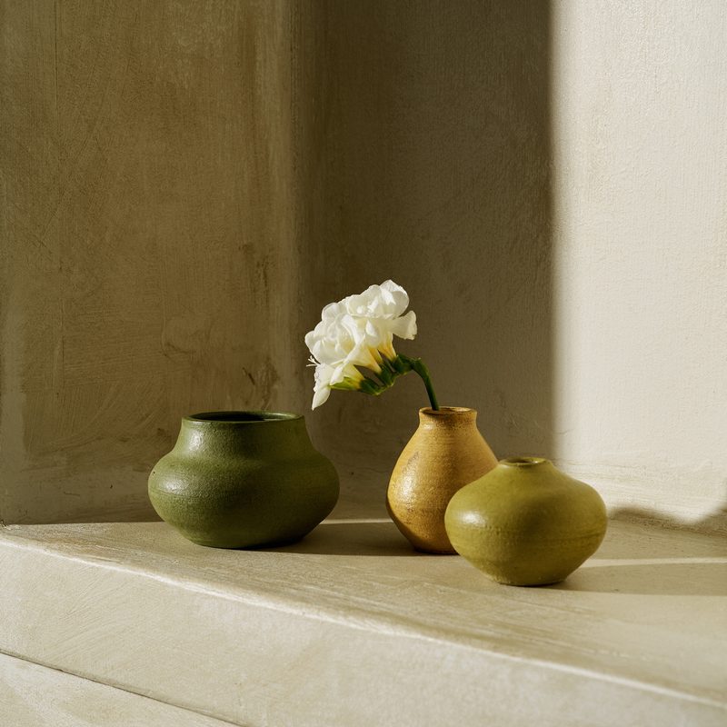 Πήλινο Σετ 3τεμ. Ø8cm Ύψος: 9cm GOFIS HOME  Naeris174