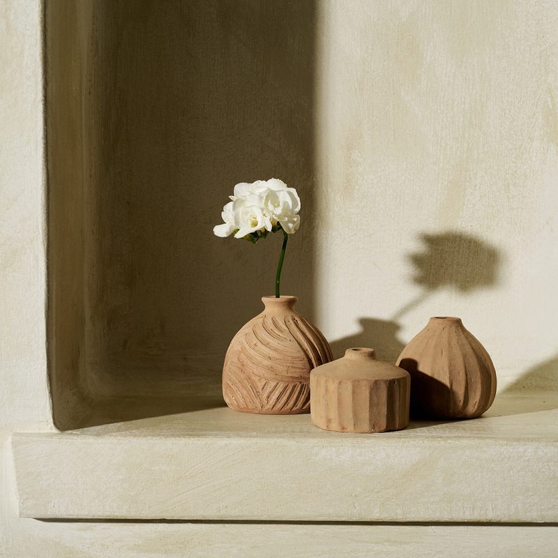 Πήλινο Σετ 3τεμ. Ø8cm Ύψος: 9cm GOFIS HOME  Evaris175