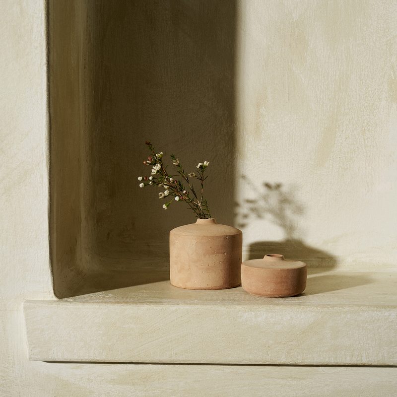 Πήλινο Σετ 2τεμ. Ø8cm Ύψος: 9cm GOFIS HOME  Zyphira177 - Image 3