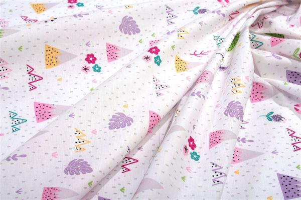 DIMcol Πάνα Χασέ bebe Whimsical Mountainside 587 80X80 White-Pastel Lilac 100% Cotton