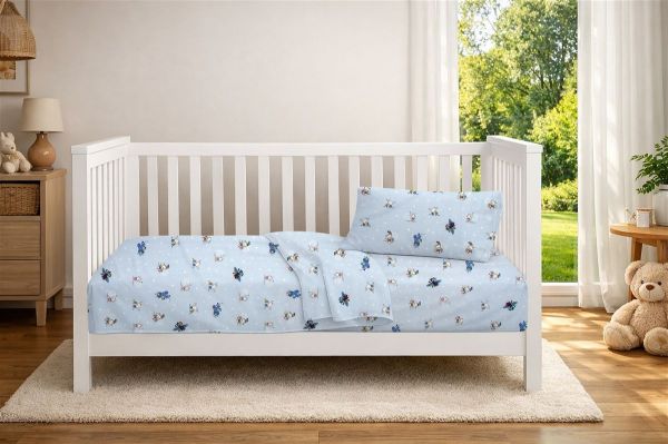 DIMcol Πάπλωμα Εμπριμέ bebe Bear's Playtime 591 120X160 Sky Blue 100% Cotton