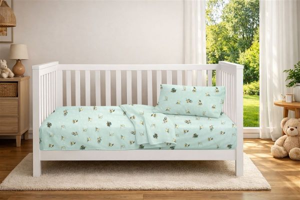 DIMcol Πάπλωμα Εμπριμέ bebe Bear's Playtime 593 120X160 Mint 100% Cotton