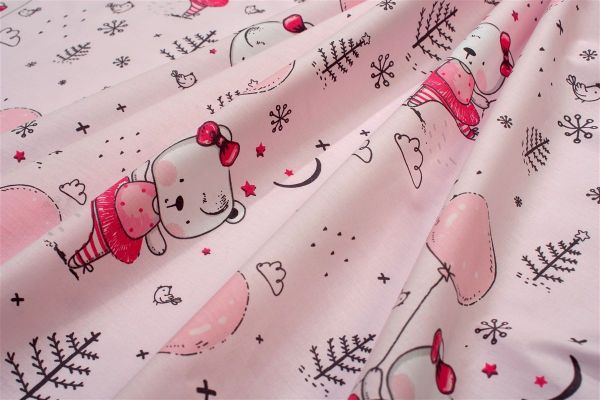 DIMcol Πάπλωμα Εμπριμέ kids Ballerina Bear 598 160X240 Pink 100% Cotton - Image 2