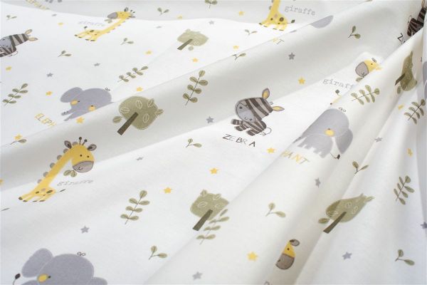 DIMcol Πάπλωμα Εμπριμέ kids Happy Safari 713 160X240 White-Grey 100% Cotton - Image 2