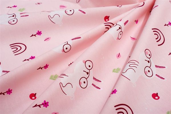 DIMcol Πάπλωμα Εμπριμέ kids Rabbit Garden 585 160X240 Pink 100% Cotton - Image 2