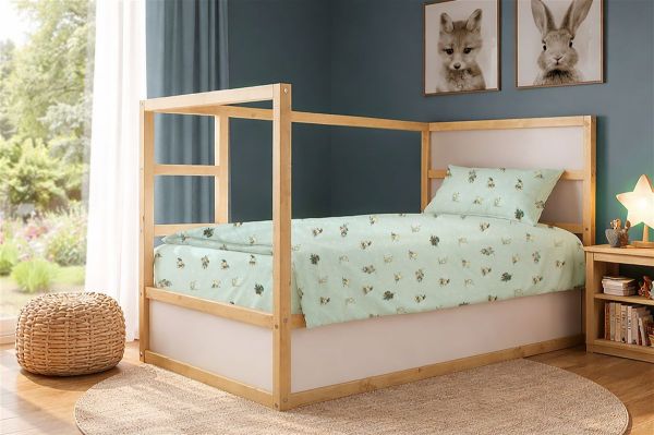 DIMcol Παπλωματοθήκη Εμπριμέ kids Bear's Playtime 593 160X240 Mint 100% Cotton
