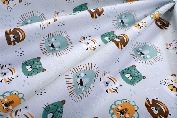 DIMcol Σεντόνια Εμπριμέ Σετ 3 τεμ bebe Big Cats 28 120X160 Light Aqua 100% Cotton - Image 2