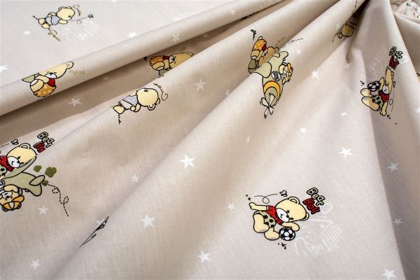 DIMcol Σεντόνια Εμπριμέ Σετ 3 τεμ kids Bear's Playtime 592 160X240 Beige 100% Cotton - Image 2