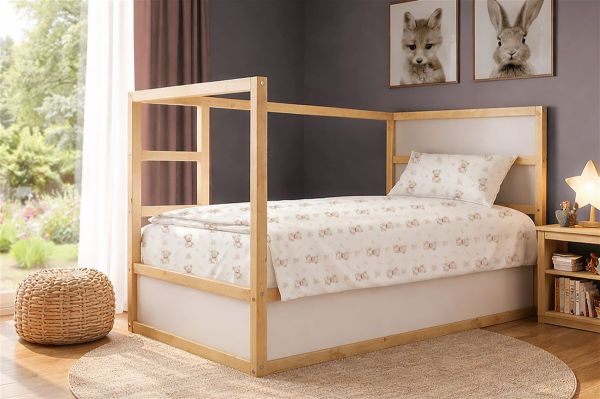 DIMcol Πάπλωμα Εμπριμέ kids Newborn Bear 716 160x240 White-Beige 100% Cotton