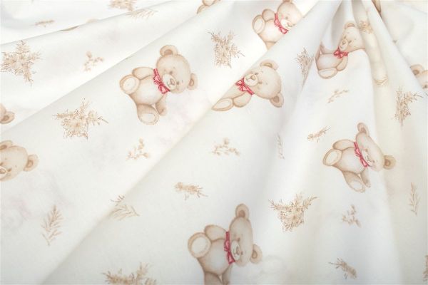 DIMcol Πάπλωμα Εμπριμέ kids Newborn Bear 716 160x240 White-Beige 100% Cotton - Image 2