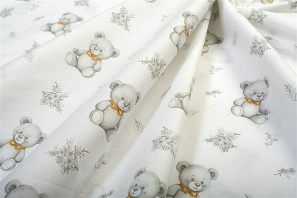 DIMcol Πάπλωμα Εμπριμέ kids Newborn Bear 717 160x240 White-Grey 100% Cotton - Image 2