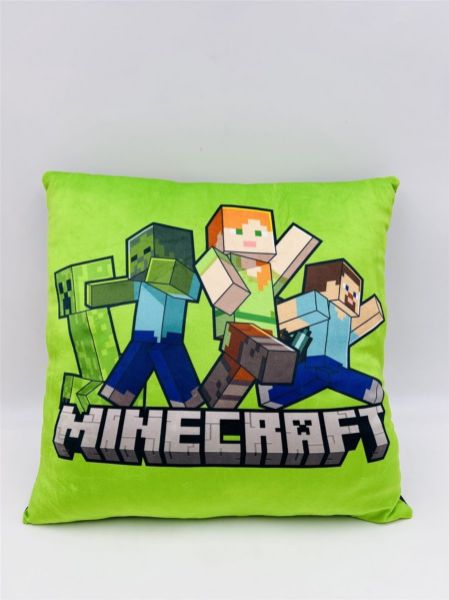 Mojang Βελούδινο Μαξιλάρι Mojang Minecraft 607 38X38 Light Green-Black 100% Velboa - Image 2