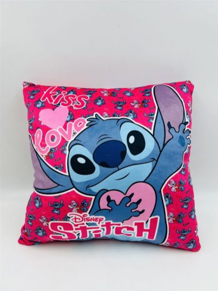 Disney Home Βελούδινο Μαξιλάρι Disney Home Stitch 610 38X38 Pink-Fuchsia 100% Velboa