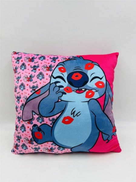 Disney Home Βελούδινο Μαξιλάρι Disney Home Stitch 610 38X38 Pink-Fuchsia 100% Velboa - Image 2