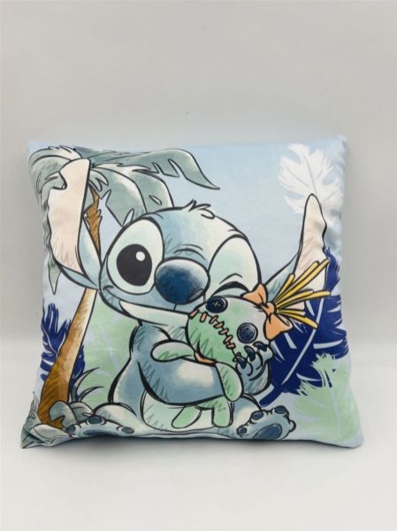 Disney Home Βελούδινο Μαξιλάρι Disney Home Stitch 612 38X38 Pale Blue 100% Velboa